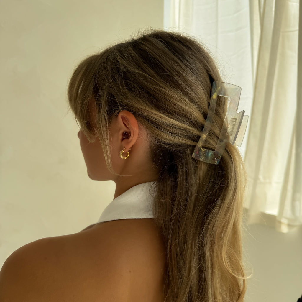 Ecofriendly Acetate Large Claw - Pearl