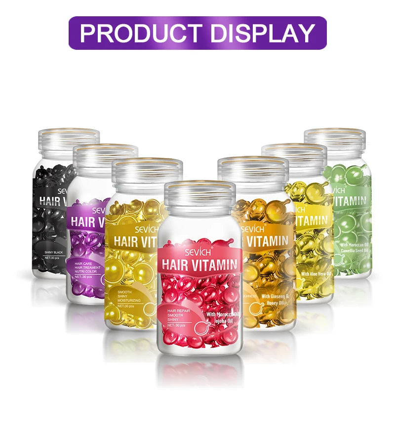 Sevich Smooth Silky Hair Vitamin Capsule Keratin Complex Oil Hair Care Repair Damaged Hair Serum Anti-Loss Moroccan Hair Oil