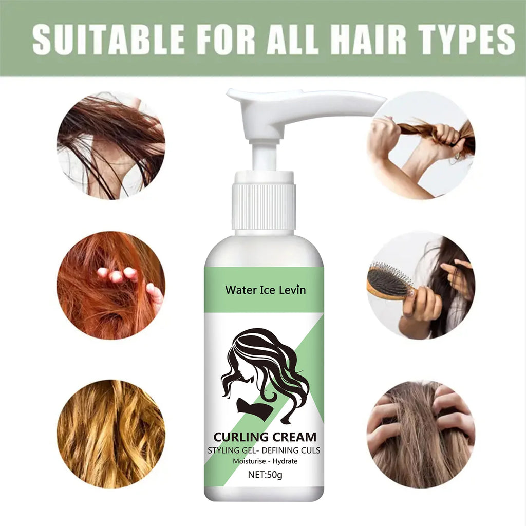 Curly hair Styling cream, moisturizing and smoothing formula, enhances the elasticity and shine of curly hair, easy to set