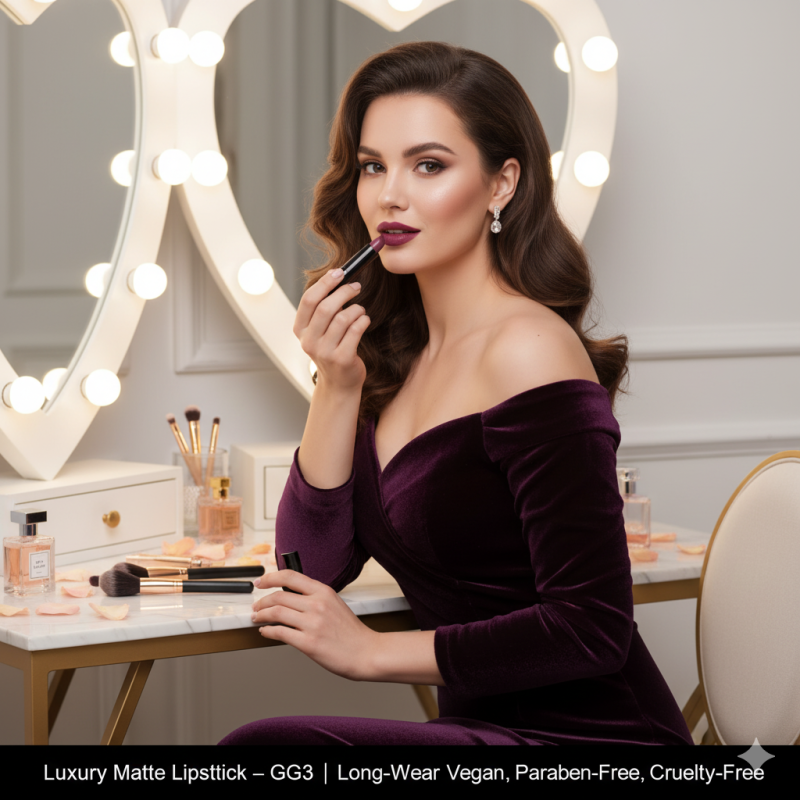 Luxury Matte Lipstick – Grace – GG3 | Long-Wear, Vegan, Paraben-Free, Cruelty-Free